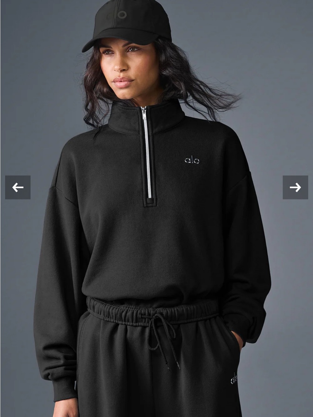 ALO Yoga Accolade Black Quarter-Zip Pullover NWT - Picture 2 of 8